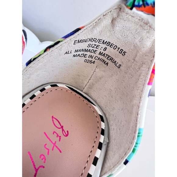 BETSEY JOHNSON Butterfly Women Sz 8 Sandal Strap Appliqué Ankle Party Wedding - Picture 3 of 12